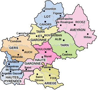 carte region midi pyrenees